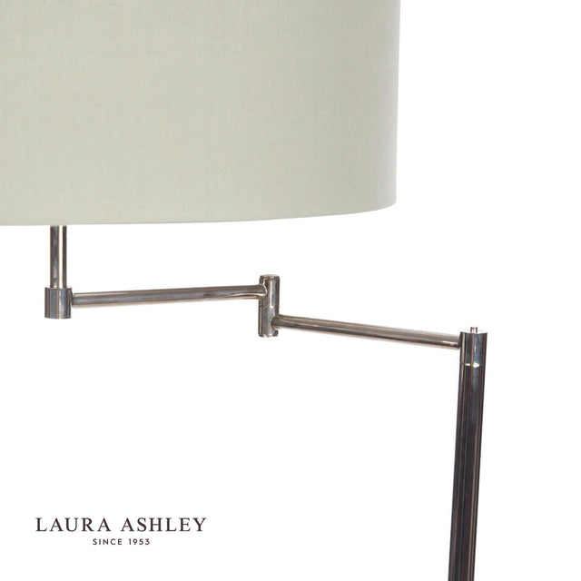 Laura Ashley Marlowe Swing Arm Floor Lamp Polished Nickel With Shade