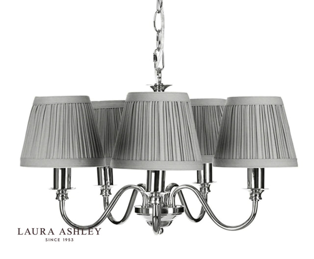 Laura Ashley Ellis 5lt Pendant Polished Chrome With Shades