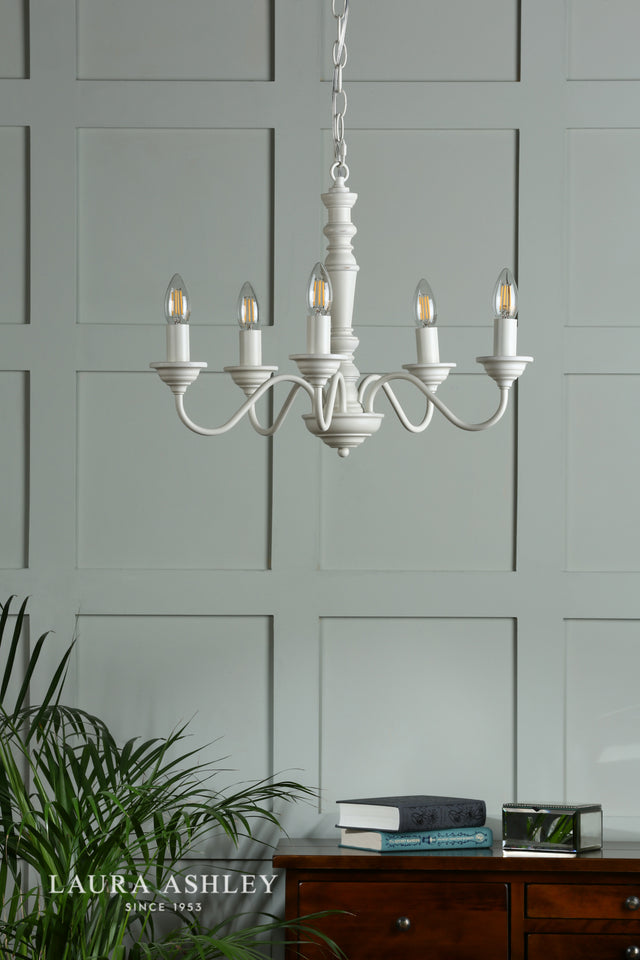 Laura Ashley Tate 5lt Pendant Matt White Fitting Only