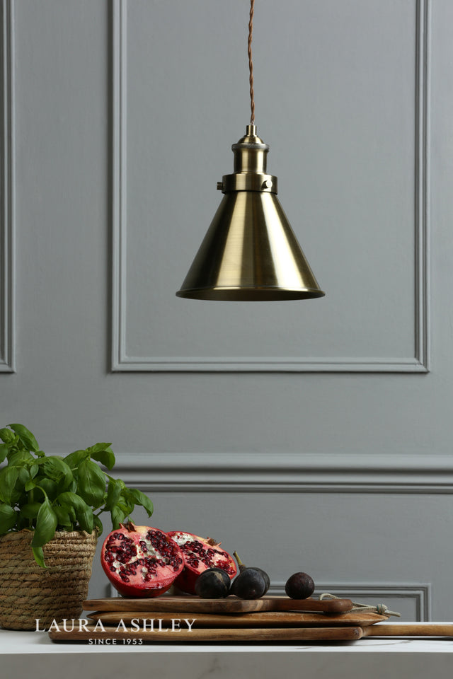 Laura Ashley Rufus Pendant Antique Brass