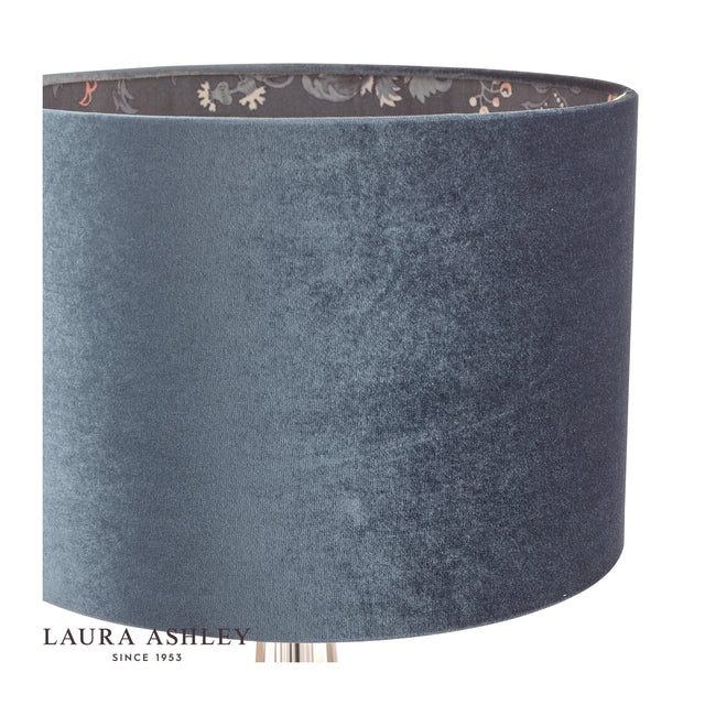 Laura Ashley Portia Drum Shade Blue Velvet 30.5cm/12"