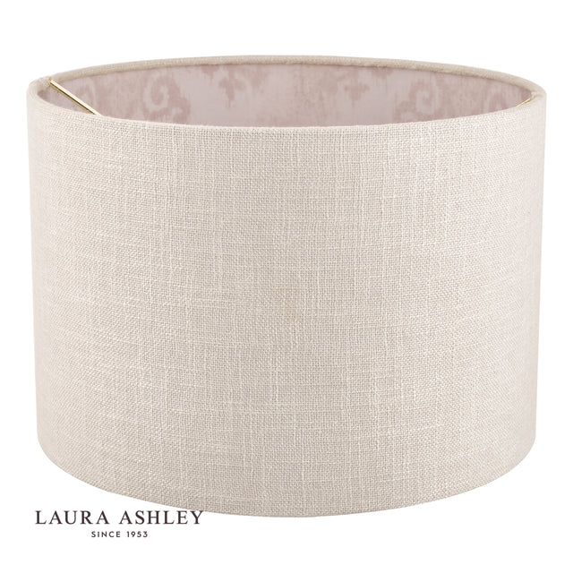 Laura Ashley Hazelton Drum Shade Silver/Pink 30.5cm/12 inch