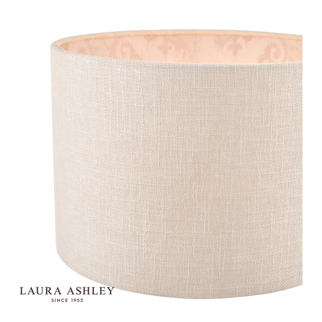 Laura Ashley Hazelton Drum Shade Silver/Pink 30.5cm/12 inch