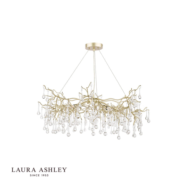 Laura Ashley Willow 5lt Pendant Satin Champagne Crystal