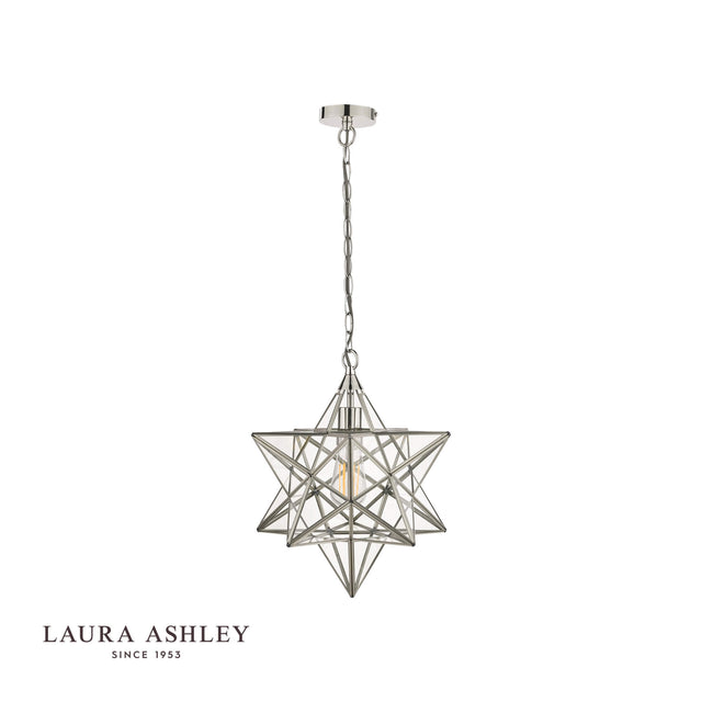 Laura Ashley Large Star Pendant Silver Glass