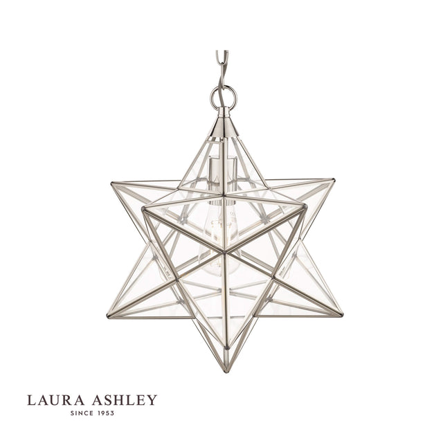 Laura Ashley Large Star Pendant Silver Glass