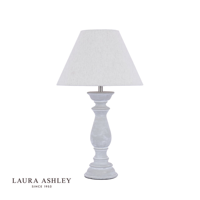 Laura Ashley Chedworth Table Lamp Concrete & Polished Nickel With Shade