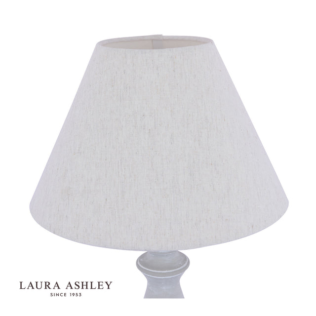 Laura Ashley Chedworth Table Lamp Concrete & Polished Nickel With Shade