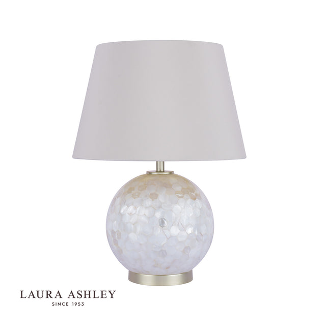 Mathern Table Lamp Cream Shell & Champagne With Shade