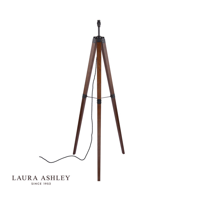 Burdale Tripod Floor Lamp Dark Wood & Industrial Brass Base Only