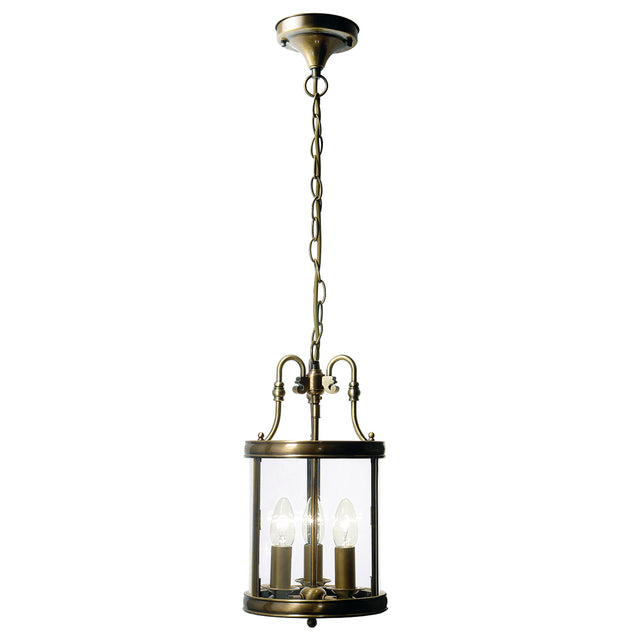 Lambeth 3 Light Lantern Dual Mount Antique Brass