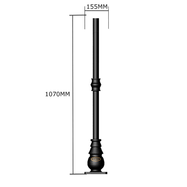 Traditional lamp post column