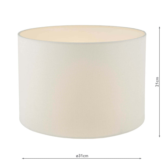 Leandra White Linen Drum Shade 31cm