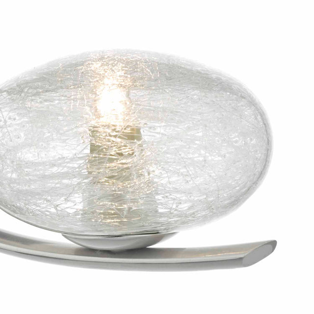 Leighton Wall Light Satin Chrome & Sugar Cane Glass