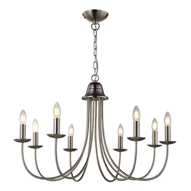 SATIN NICKEL VENTO 8 LIGHT FITTING