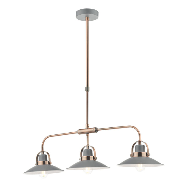 Liden 3 Light Bar Pendant Graphite Copper