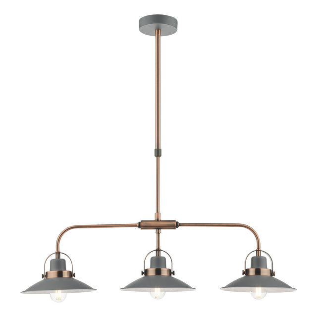 Liden 3 Light Bar Pendant Graphite Copper