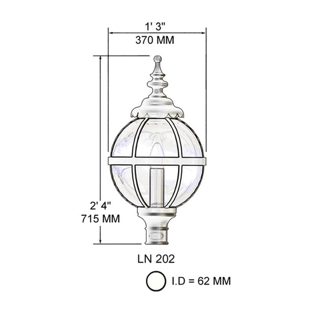 Victorian globe lantern in cast iron