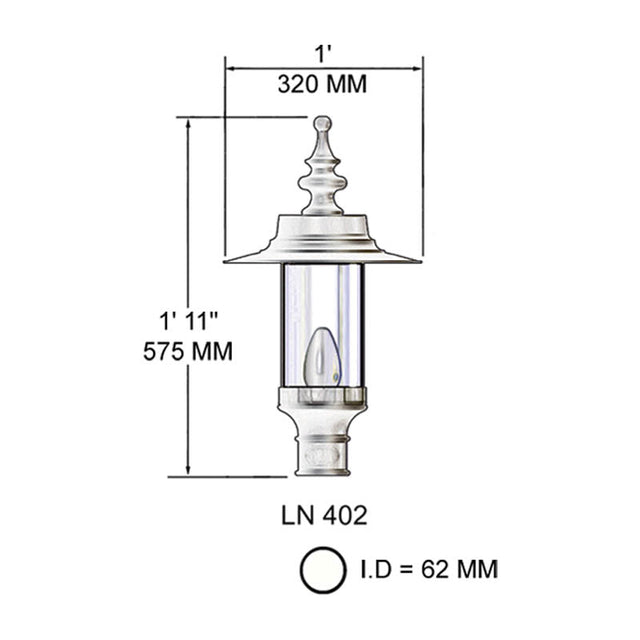 Georgian style lantern in cast iron