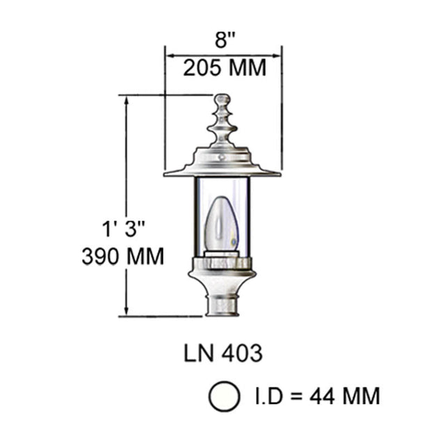 Georgian style lantern in cast iron