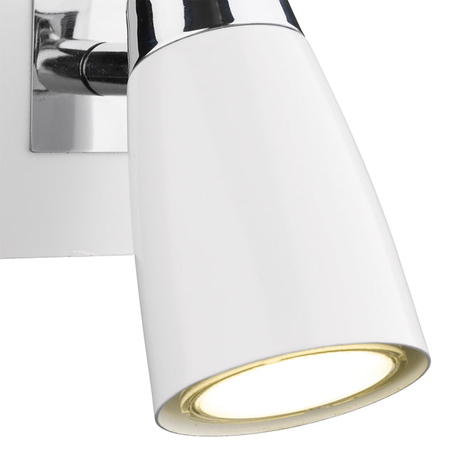 Loft Single Wall Spotlight Matt White Polished Chrome