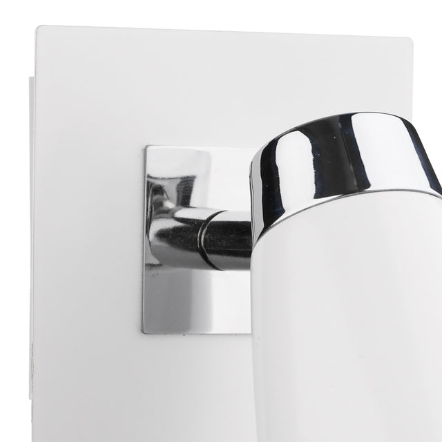 Loft Single Wall Spotlight Matt White Polished Chrome