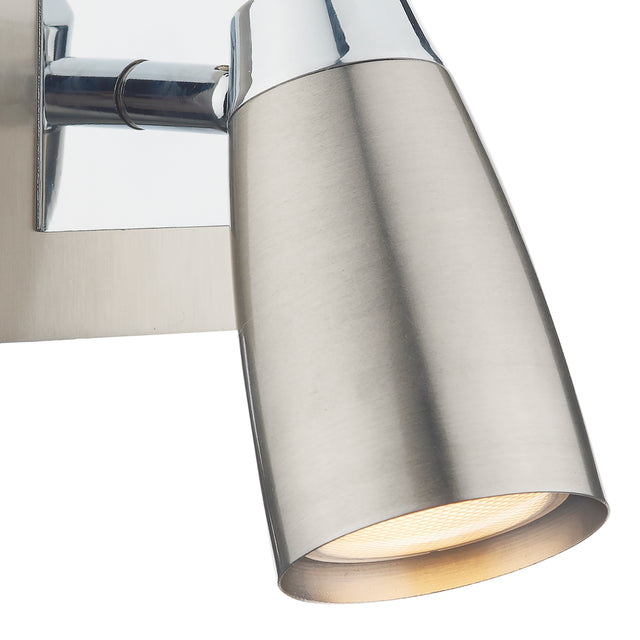 Loft Single Wall Spotlight Satin & Polished Chrome