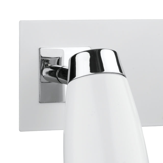 Loft 2 Light Wall Spotlight Matt White Polished Chrome