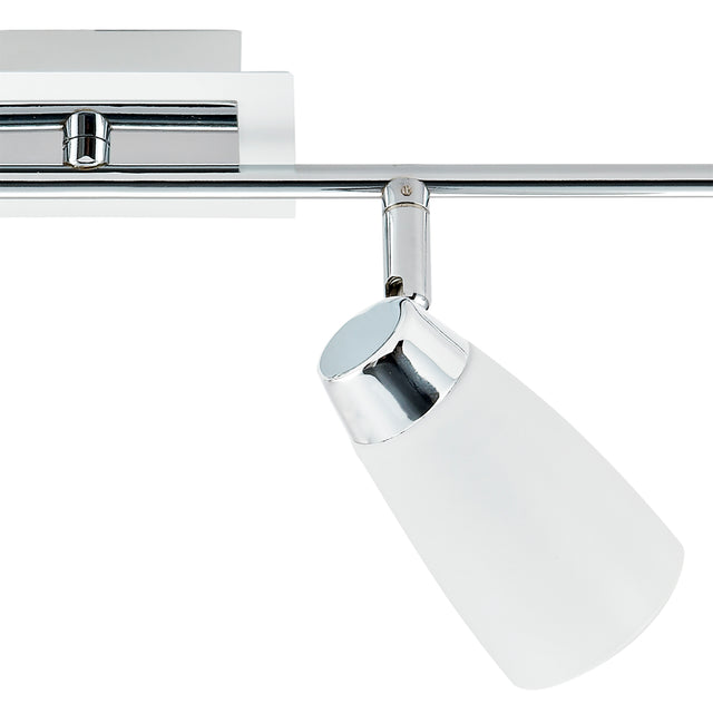 Loft 4 Light Bar Spotlight Matt White Polished Chrome