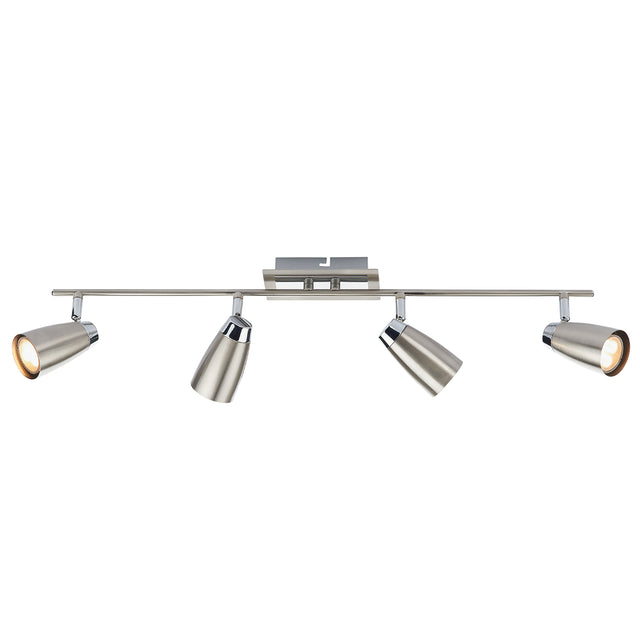 Loft 4 Light Bar Spotlight Satin & Polished Chrome