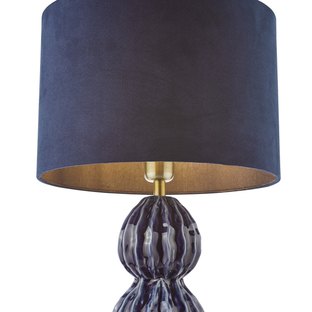 Lorelai Ceramic Table Lamp Blue With Shade