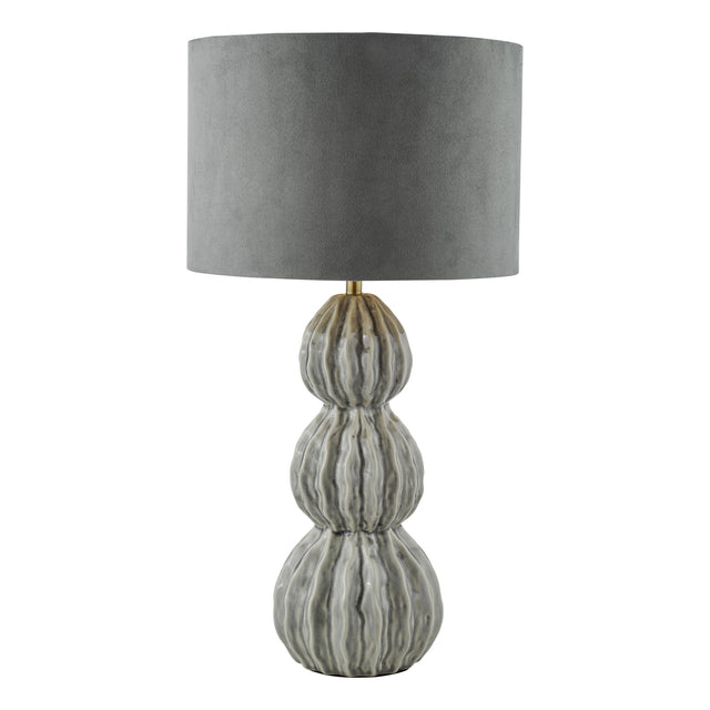 Lorelai Ceramic Table Lamp Grey With Shade