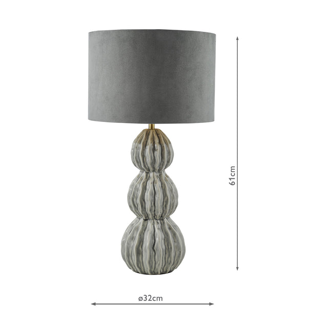 Lorelai Ceramic Table Lamp Grey With Shade