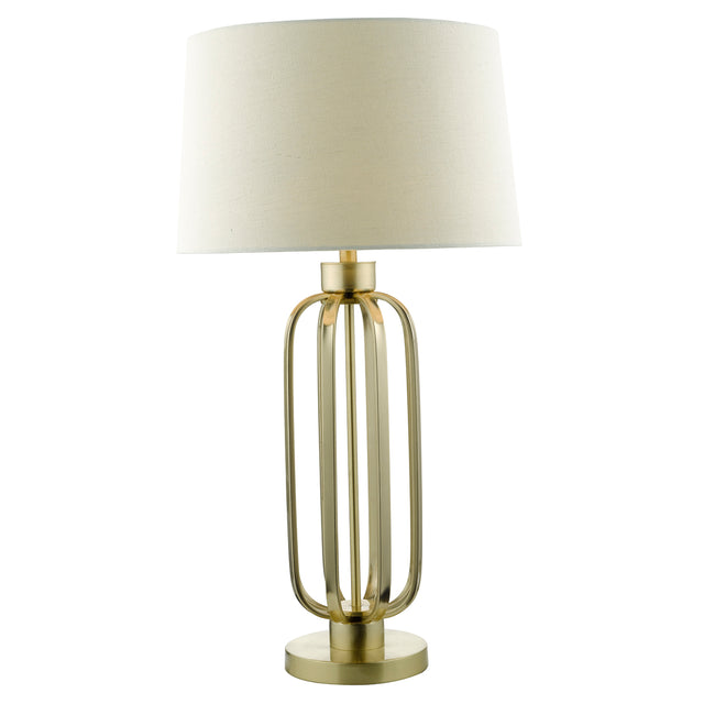 Lucie Table Lamp Satin Brass With Shade