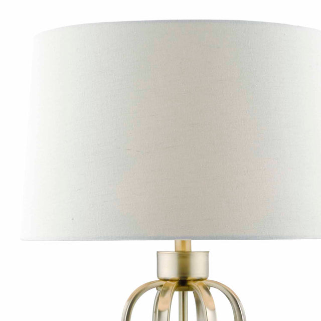 Lucie Table Lamp Satin Brass With Shade