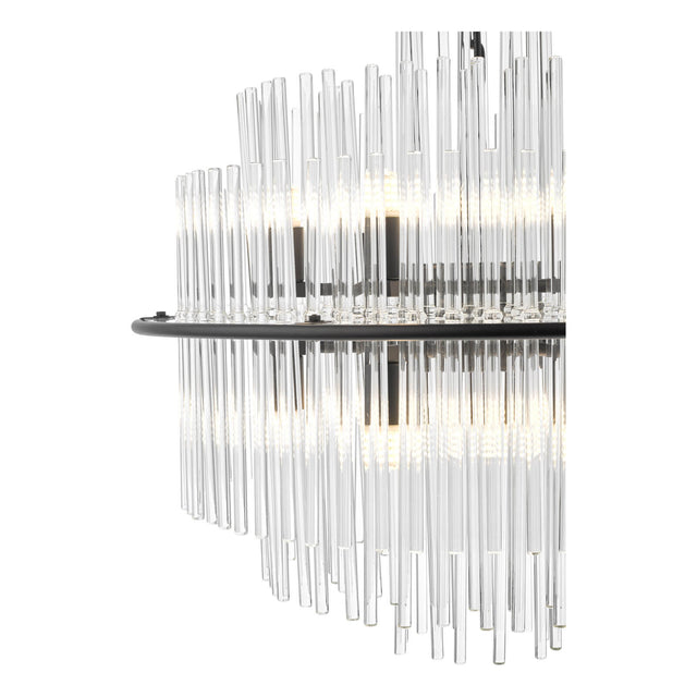 Lukas 13 Light Pendant Satin Black and Glass