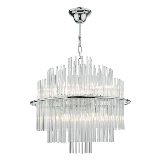 Lukas 13 Light Pendant Polished Chrome Glass