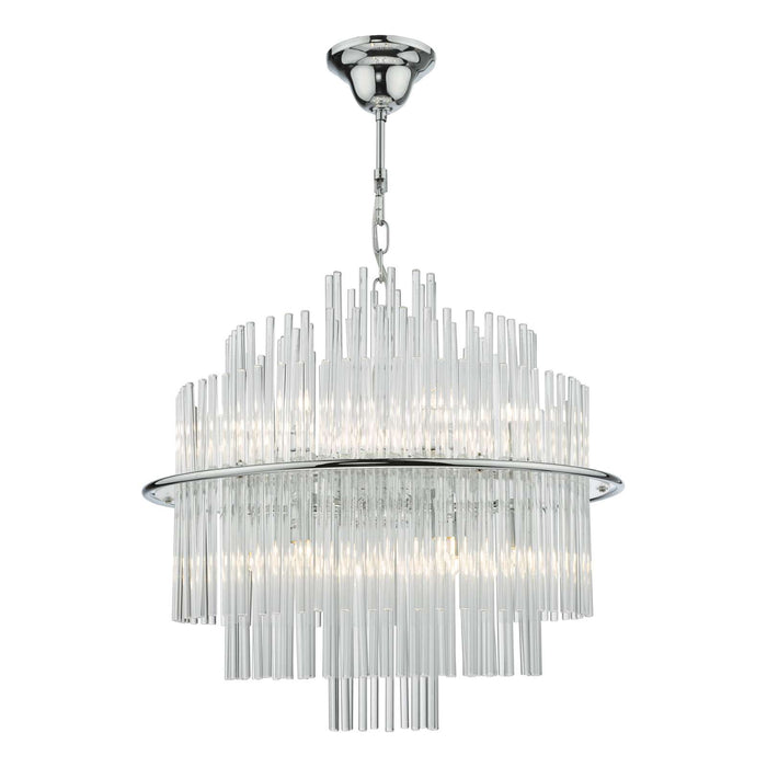 Lukas 13 Light Pendant Polished Chrome Glass