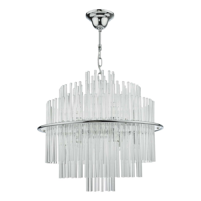 Lukas 13 Light Pendant Polished Chrome Glass