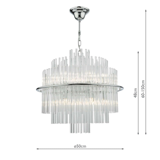 Lukas 13 Light Pendant Polished Chrome Glass