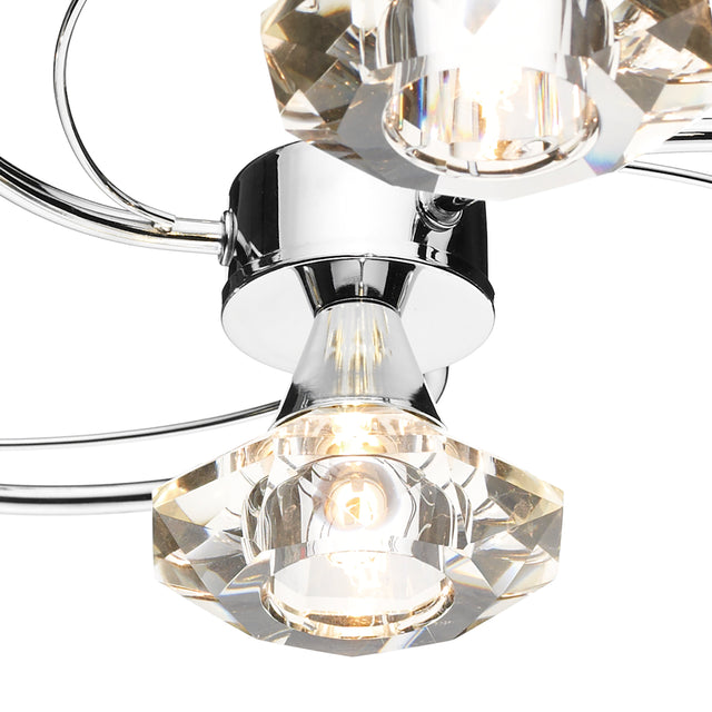 Luther 4 Light Semi Flush Polished Chrome Crystal