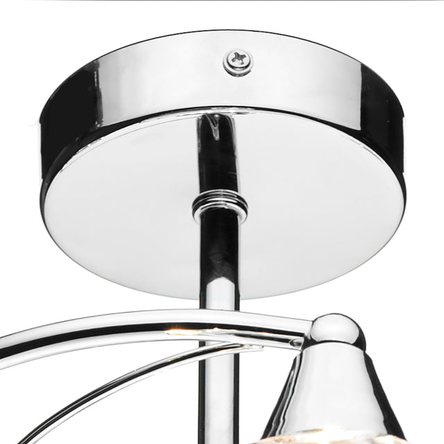 Luther 4 Light Semi Flush Polished Chrome Crystal