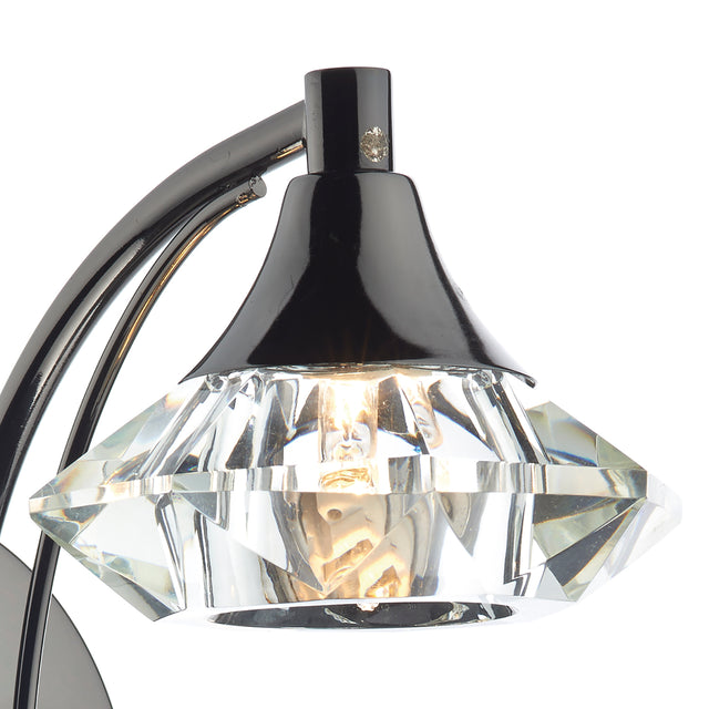 Luther Wall Light Black Chrome Crystal