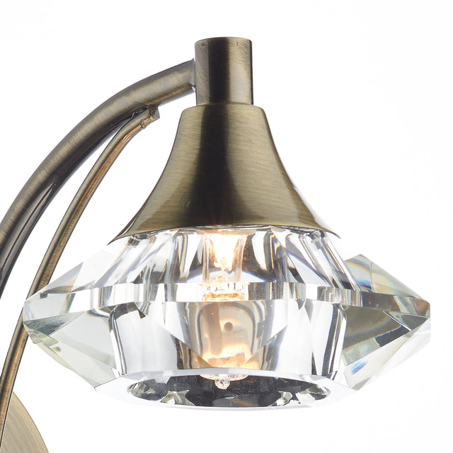 Luther Wall Light Antique Brass Crystal