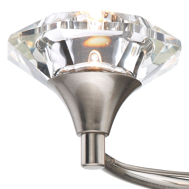 Luther 2 Light Wall Light Satin Chrome Crystal