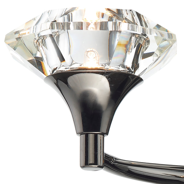 Luther 2 Light Wall Light Black Chrome Crystal