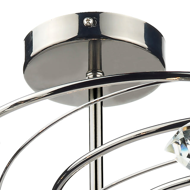 Luther 10 Light Semi Flush Black Chrome Crystal