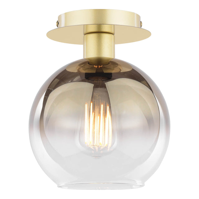 Lycia Semi-Flush Satin Gold and Gold Ombre Glass