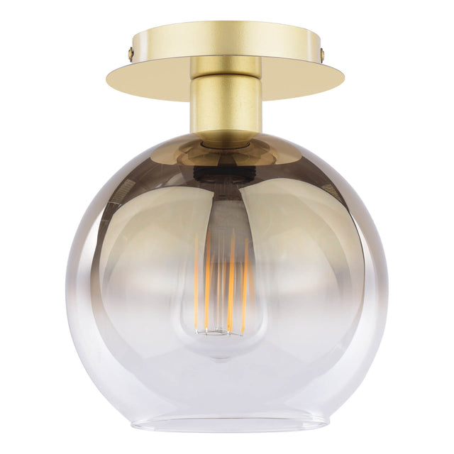 Lycia Semi-Flush Satin Gold and Gold Ombre Glass