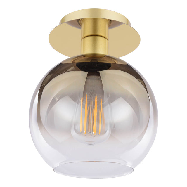 Lycia Semi-Flush Satin Gold and Gold Ombre Glass